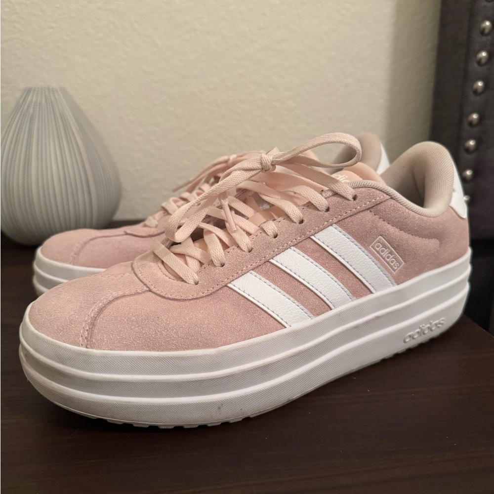Adidas VL Court Bold Women's Blush Pink Platform Sneakers